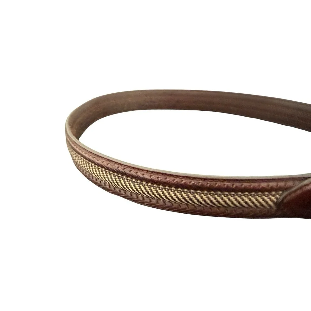 Brighton Mens Brown Leather Belt P2707 Size 34 Silver Buckle classic